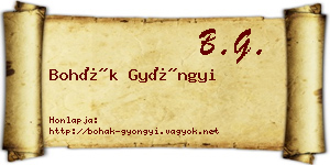 Bohák Gyöngyi névjegykártya
