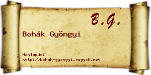 Bohák Gyöngyi névjegykártya