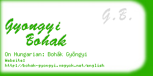 gyongyi bohak business card